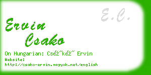 ervin csako business card